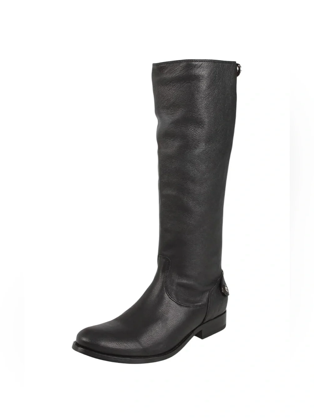 Frye Melissa Button Back Zip Leather Knee High Riding Boots
